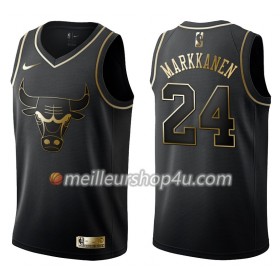 Maillot Basket Homme Chicago Bulls Lauri Markkanen 24 Nike Noir Gold Edition Swingman